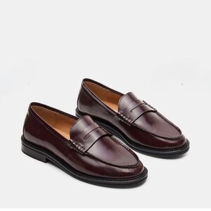 Steve Madden Madison Box Deep Burgundy Leather Loafers